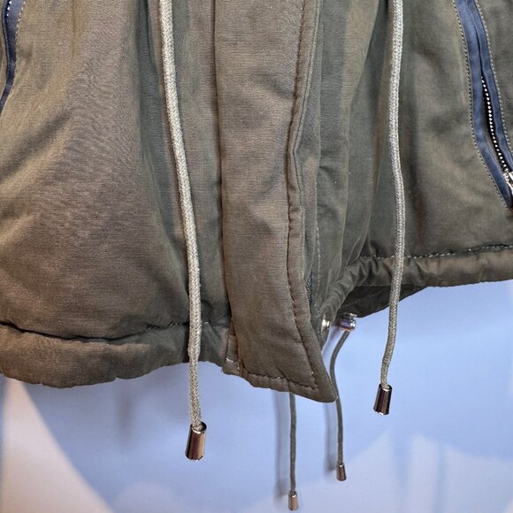 Zara Trafaluc | Faux Fur Parka, Green Utility Style | Medium - Picture 7 of 10